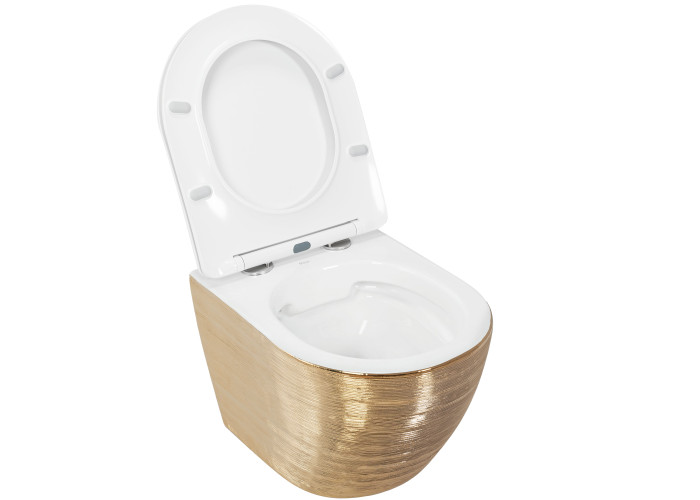 Унітаз Carlo Flat Brush Золото REA-C6942