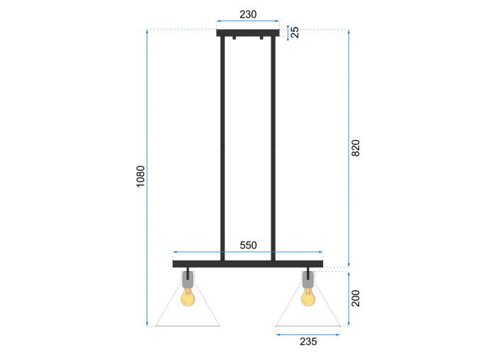 Люстра Скляна Метал APP317-2CP OSW-00413