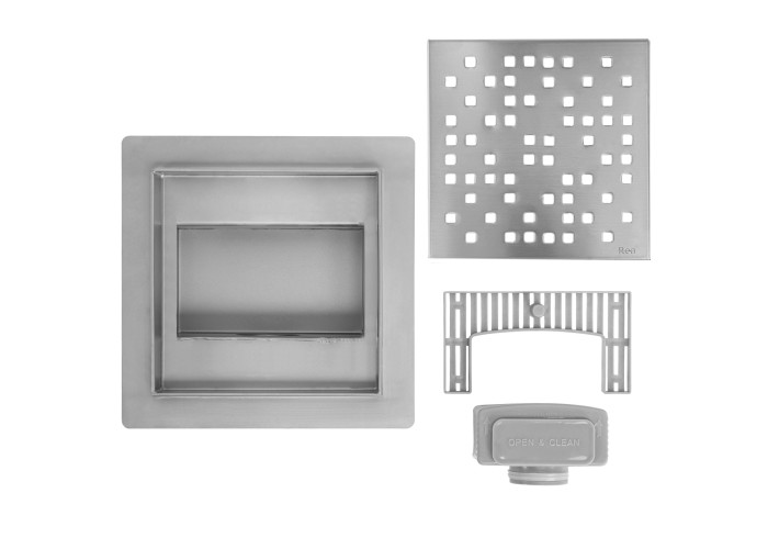 Трап для Душа REA DOTS 150x150 Нікель Мат REA-G6203