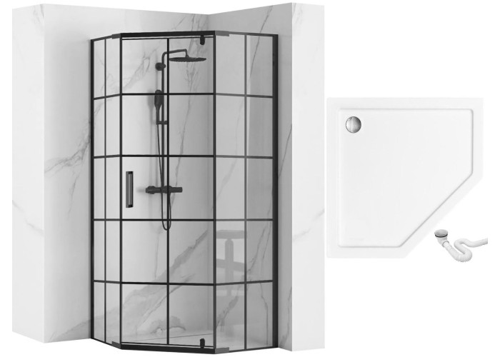Душова Кабіна REA HEX 90x90 + Душевий Піддон 90x90 KPL-8979-8544