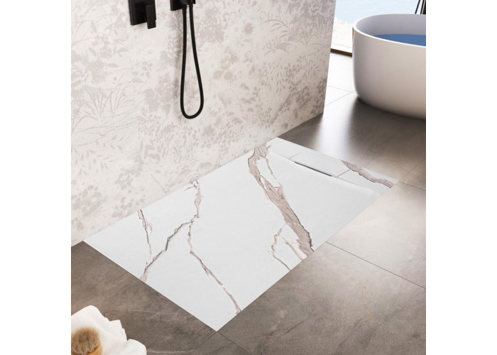 Душовий Піддон Bazalt CARRARA Білий 80x100 REA-K7000