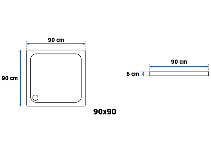 Душовий Піддон Rea Savoy Білий 90x90 REA-K1907