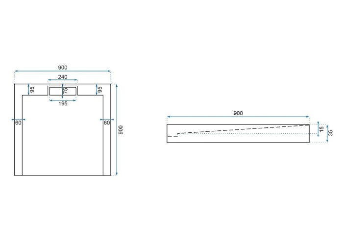 Душовий Піддон REA GRAND 90x90x3,5 Білий REA-K4592