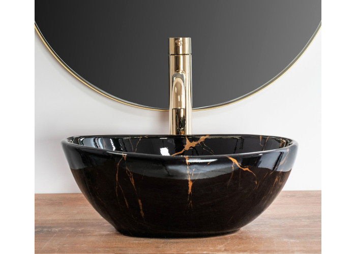 Умивальник Rea Sofia Mini Black Marble Shiny REA-U6963