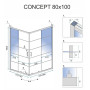 Душова Кабіна REA Concept Чорний 80x100 REA-K6389