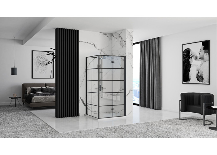 Душова Кабіна REA Molier Чорний 80x90 KPL-8537-8531