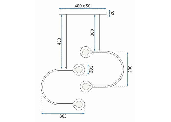 Люстра Золото Скляна Куля APP639-4CP OSW-05690