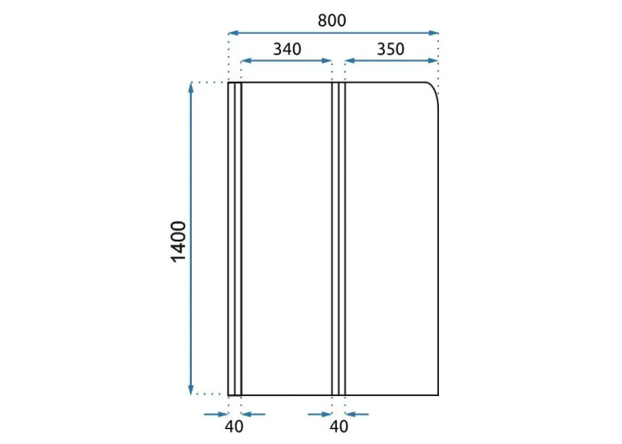 Душова Шторка Rea Agat-2 80 Золото Мат REA-W2500