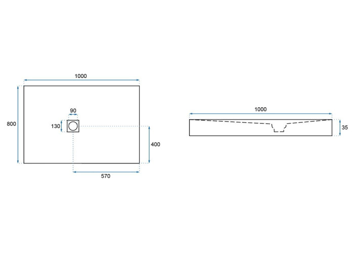 Душовий Піддон REA Чорний Rock 80x100 REA-K4578
