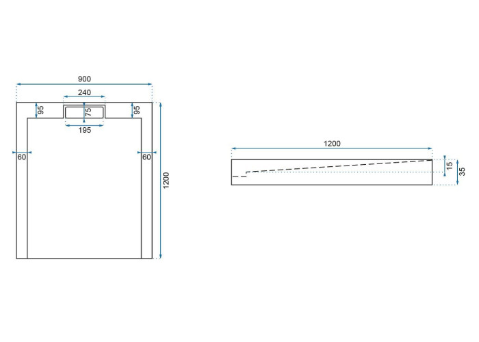 Душовий Піддон REA GRAND 90x120Х3,5c Чорний REA-K4594